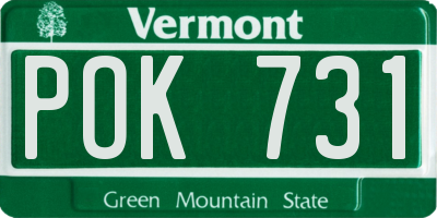 VT license plate POK731