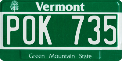 VT license plate POK735