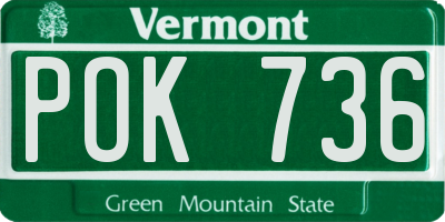 VT license plate POK736