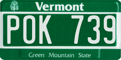 VT license plate POK739