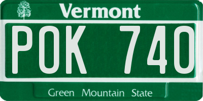 VT license plate POK740