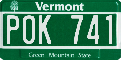 VT license plate POK741