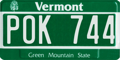 VT license plate POK744