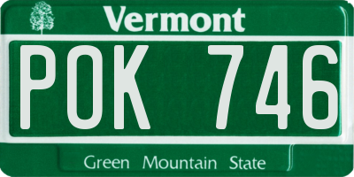 VT license plate POK746