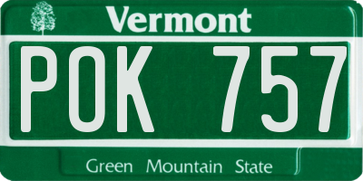 VT license plate POK757