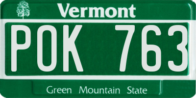 VT license plate POK763