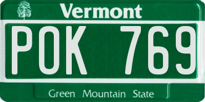 VT license plate POK769
