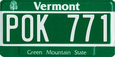 VT license plate POK771