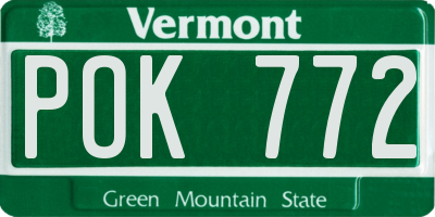VT license plate POK772
