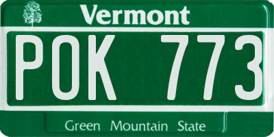 VT license plate POK773