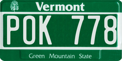VT license plate POK778