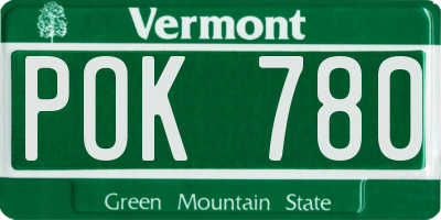 VT license plate POK780