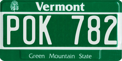 VT license plate POK782