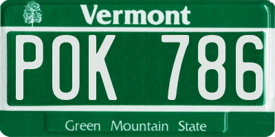 VT license plate POK786