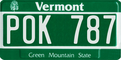 VT license plate POK787