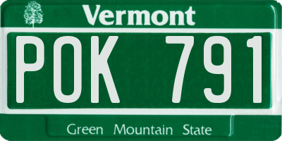 VT license plate POK791