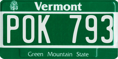 VT license plate POK793