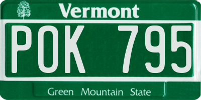 VT license plate POK795