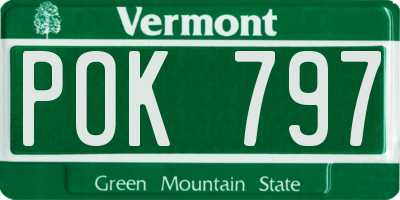 VT license plate POK797