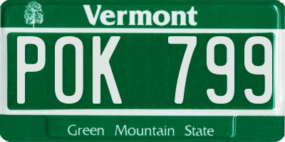 VT license plate POK799