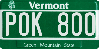 VT license plate POK800