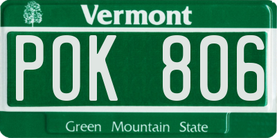 VT license plate POK806