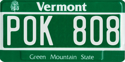 VT license plate POK808