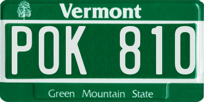 VT license plate POK810