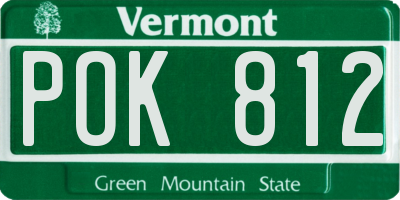 VT license plate POK812