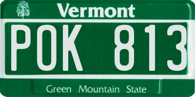 VT license plate POK813