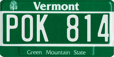 VT license plate POK814