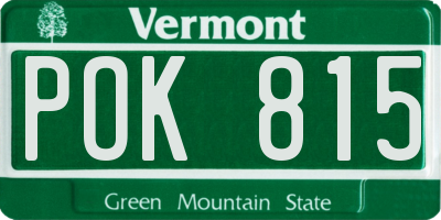 VT license plate POK815