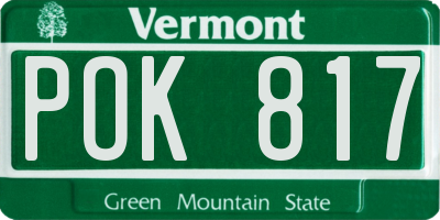VT license plate POK817