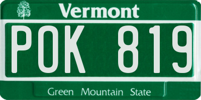 VT license plate POK819