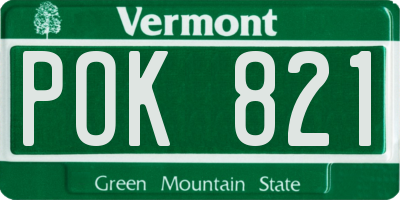 VT license plate POK821