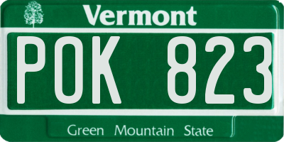 VT license plate POK823