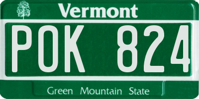 VT license plate POK824