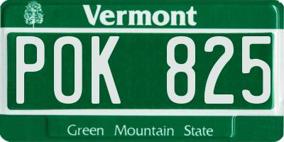 VT license plate POK825