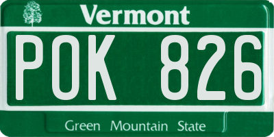 VT license plate POK826