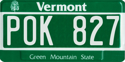 VT license plate POK827