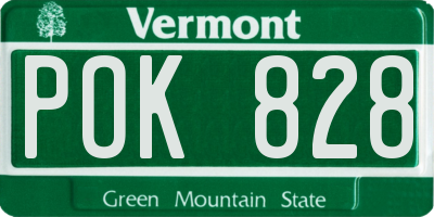 VT license plate POK828