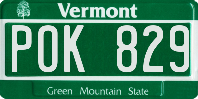 VT license plate POK829