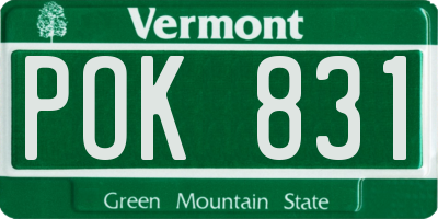 VT license plate POK831