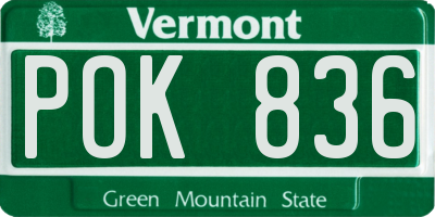 VT license plate POK836