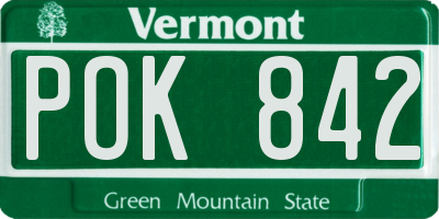 VT license plate POK842