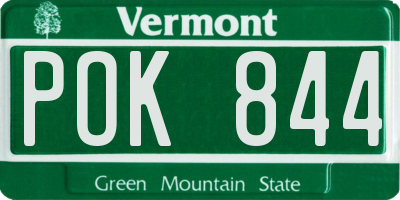 VT license plate POK844