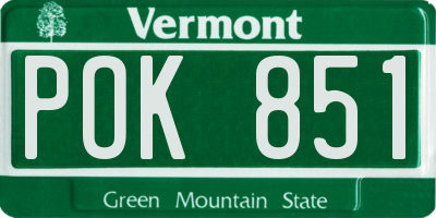 VT license plate POK851
