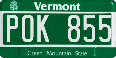 VT license plate POK855