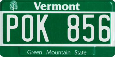 VT license plate POK856