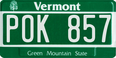 VT license plate POK857
